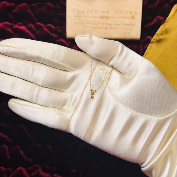 14k Gold- Diamond Necklace -18"- 1/10 carat -Natural Diamond- Solitaire Pendant - Picture 6 of 16